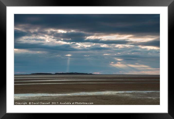 Hilbre Island Spotlight  Framed Mounted Print by David Chennell