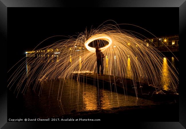 Wire Wool Spinning   Framed Print by David Chennell