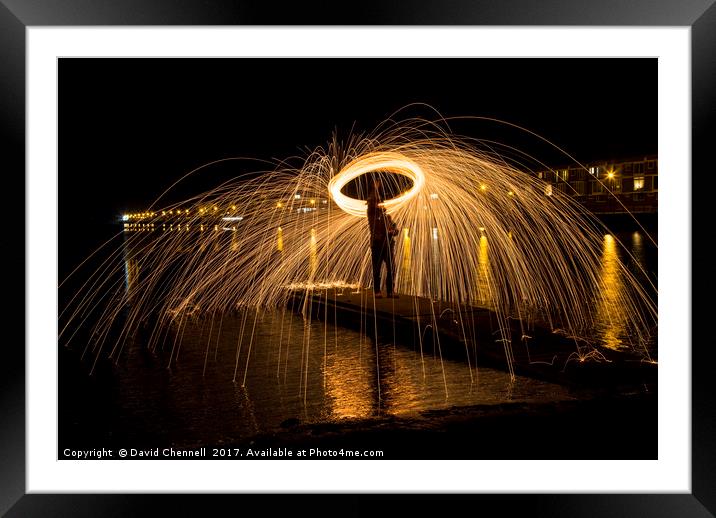 Wire Wool Spinning   Framed Mounted Print by David Chennell