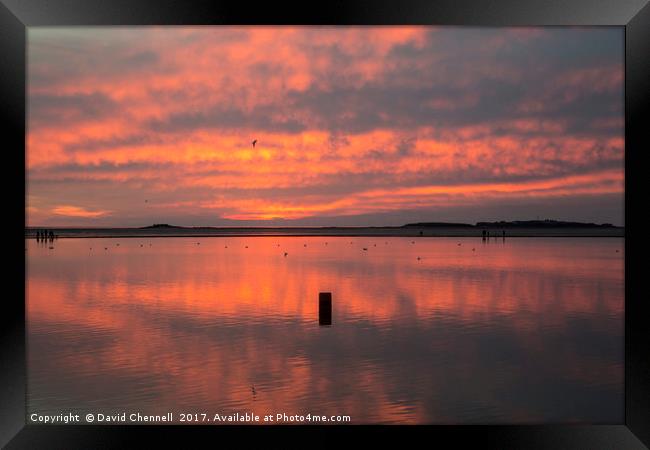 West Kirby Sunset Reflection  Framed Print by David Chennell