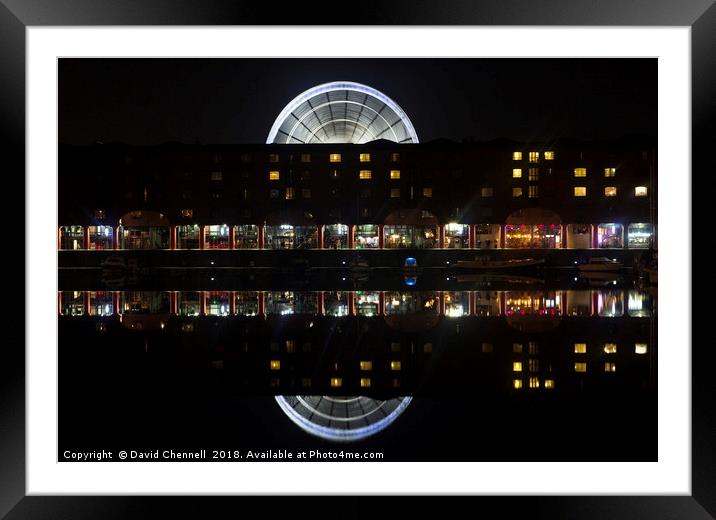 Albert Dock and Liverpool Big Wheel Framed Mounted Print by David Chennell