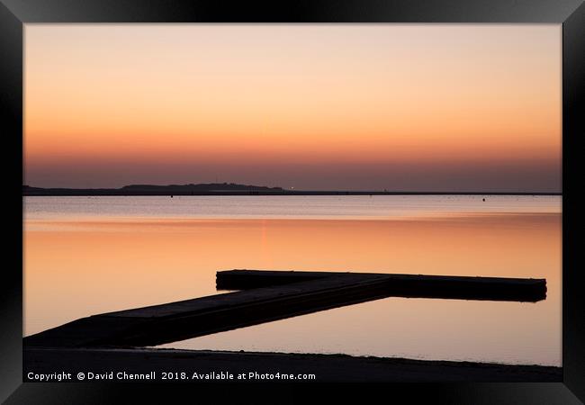 West Kirby Sunset Reflection   Framed Print by David Chennell