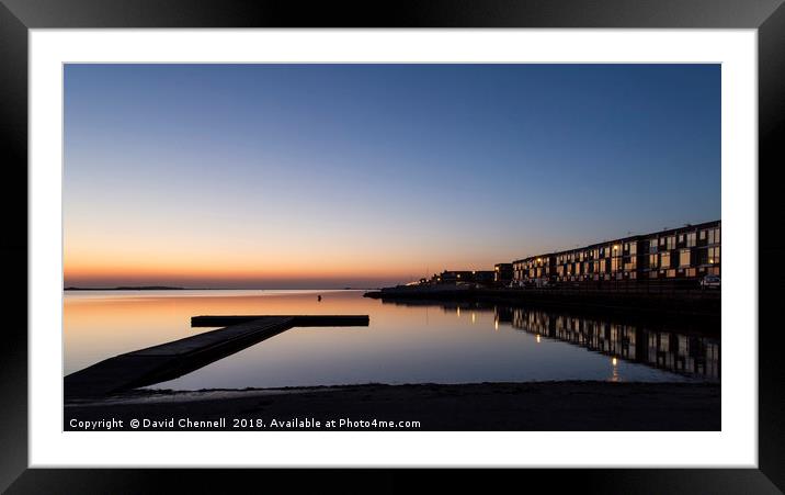 West Kirby Sunset Reflection   Framed Mounted Print by David Chennell