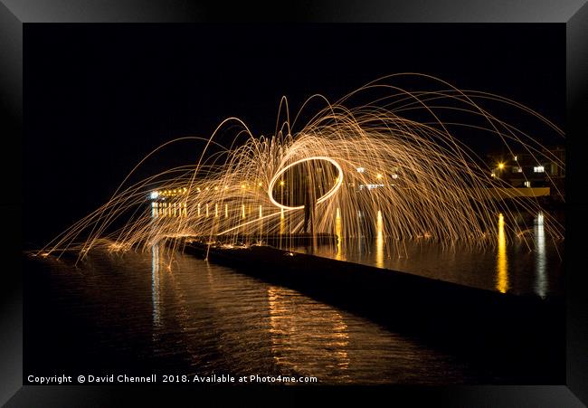 Wire Wool Spinning   Framed Print by David Chennell