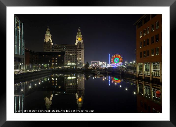 Liver Building Reflection Framed Mounted Print by David Chennell
