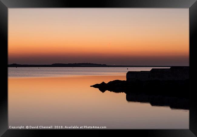 West Kirby Sunset Reflection   Framed Print by David Chennell