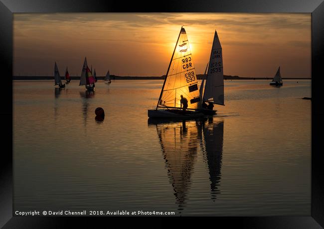 Sunset Sailing     Framed Print by David Chennell