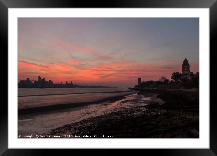 Merseyside Sunrise Framed Mounted Print by David Chennell
