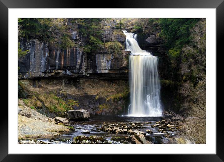 Thornton Force Waterfall   Framed Mounted Print by David Chennell