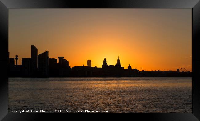 Liverpool Waterfront Dawn Framed Print by David Chennell