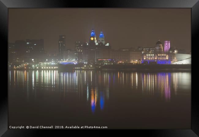 Misty Liverpool Waterfront Framed Print by David Chennell