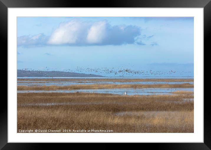 Parkgate Marshes High Tide Framed Mounted Print by David Chennell
