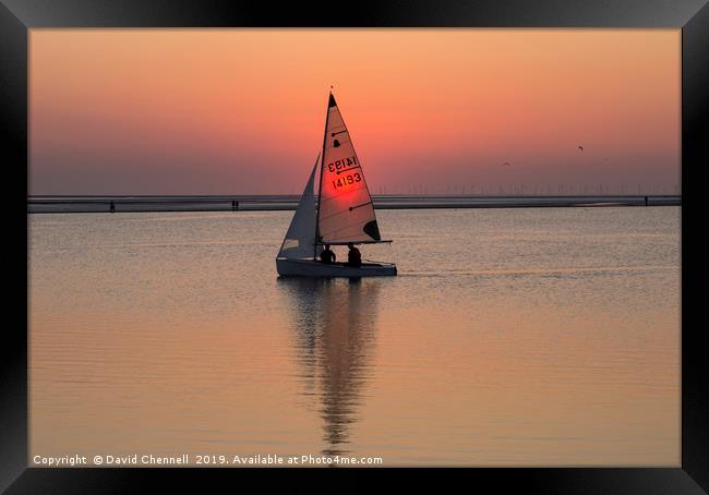 Sailing The Sunset Framed Print by David Chennell