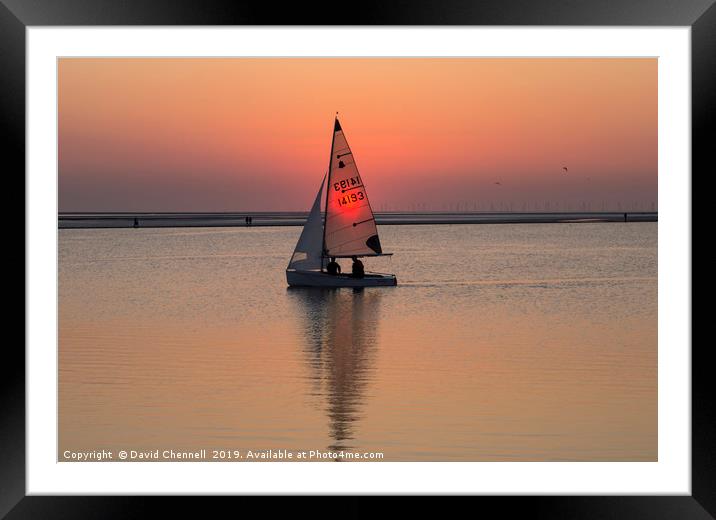 Sailing The Sunset Framed Mounted Print by David Chennell