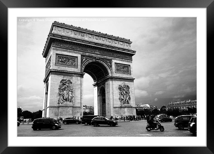 Arc de Triomphe, Paris Framed Mounted Print by Steve Chandler