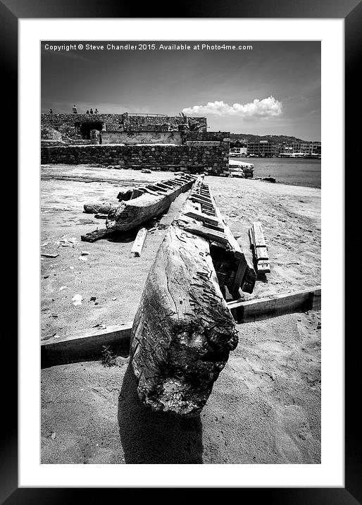  Chania Harbour Framed Mounted Print by Steve Chandler
