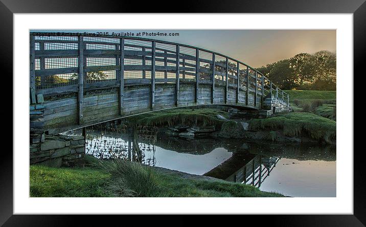  Bridge over Ynys Estuary Framed Mounted Print by Amanda Sims