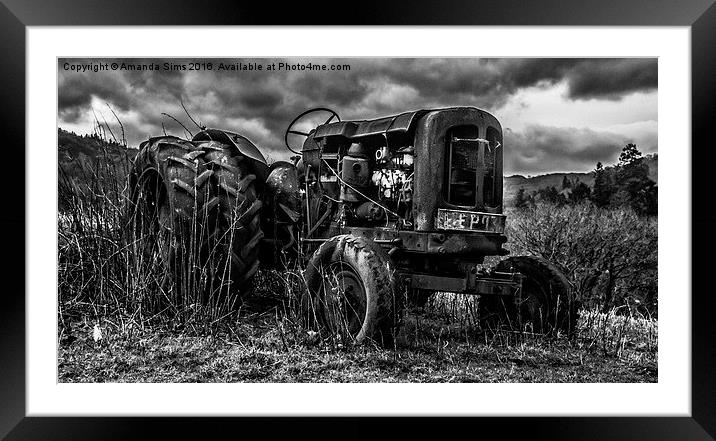 Old Tractor Framed Mounted Print by Amanda Sims
