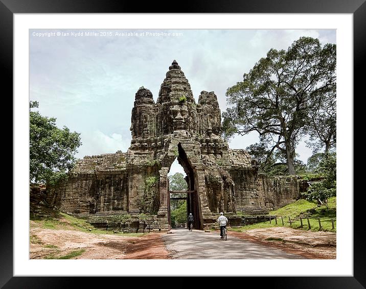  South Gate at Angkor Thom, Cambodia Framed Mounted Print by Ian Kydd Miller