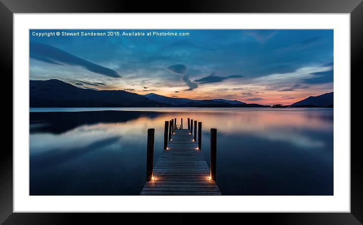  Ashness Landing at Sunset. Derwentwater. Lake Dis Framed Mounted Print by Stewart Sanderson