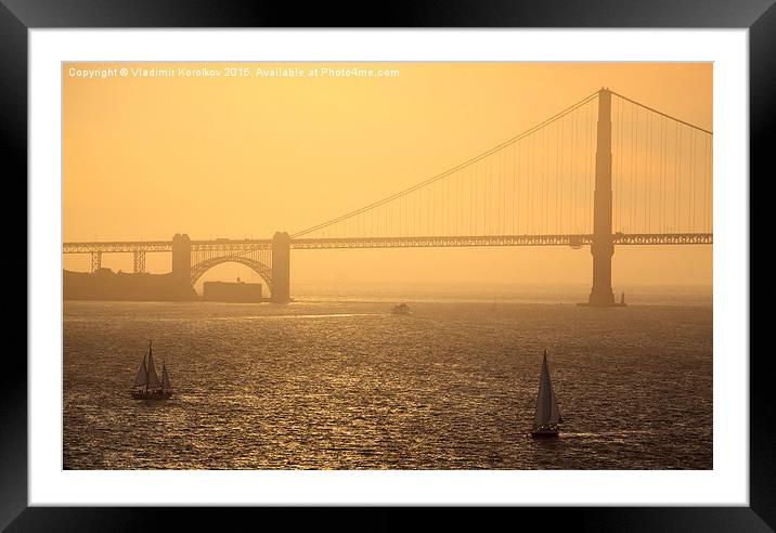  Sunset at Golden Gate Bridge Framed Mounted Print by Vladimir Korolkov