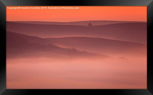 Pink fog in Peaks Framed Print by Vladimir Korolkov