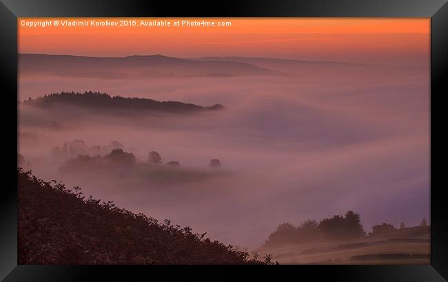  Foggy morning in Peaks Framed Print by Vladimir Korolkov