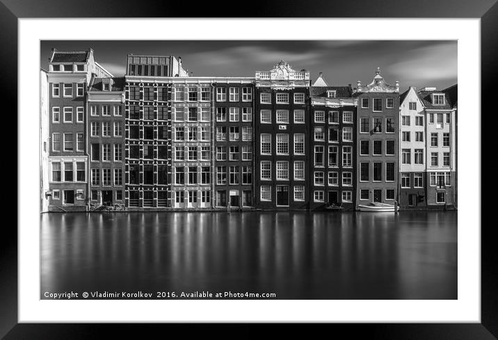 Canal Houses in Amsterdam Framed Mounted Print by Vladimir Korolkov