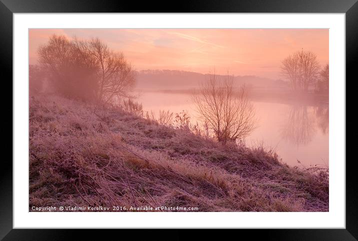 Dawn at river Trent Framed Mounted Print by Vladimir Korolkov