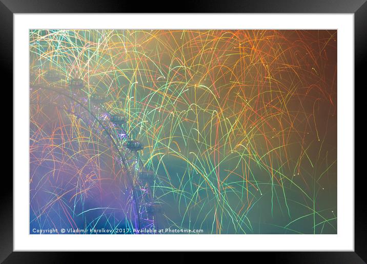 Fireworks Display in London 2017 Framed Mounted Print by Vladimir Korolkov