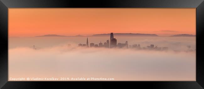 San Francisco wrapped in clouds Framed Print by Vladimir Korolkov