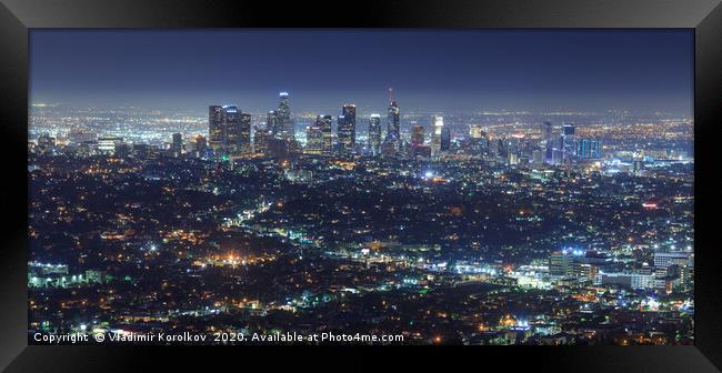 Los Angeles at night Framed Print by Vladimir Korolkov