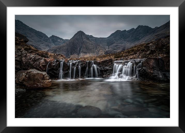 The Moody Fairy Pools Framed Mounted Print by Miles Gray