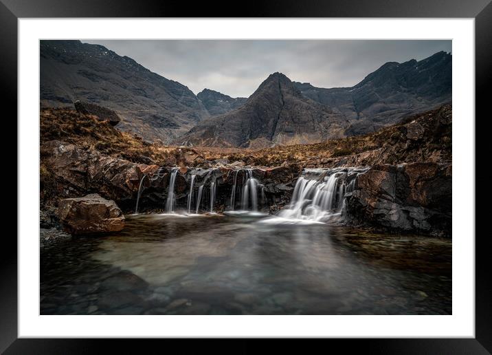 The Moody Fairy Pools Framed Mounted Print by Miles Gray