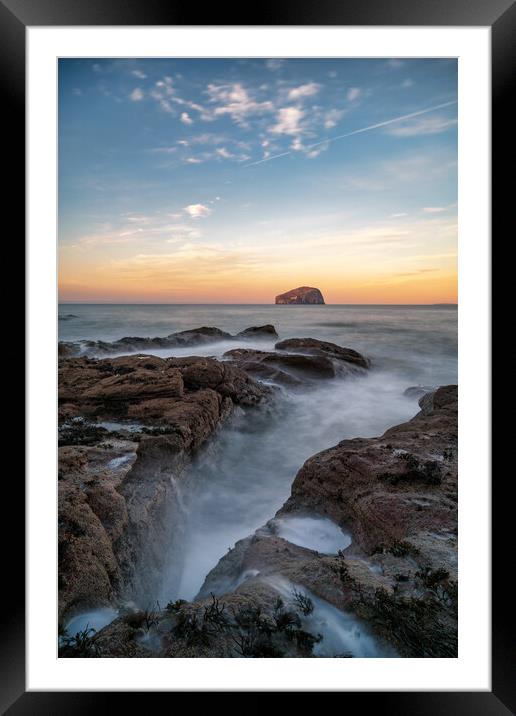 Bass Rock at Sunset Framed Mounted Print by Miles Gray