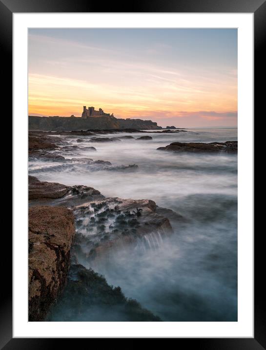 Tantallon Castle at Sunset  Framed Mounted Print by Miles Gray