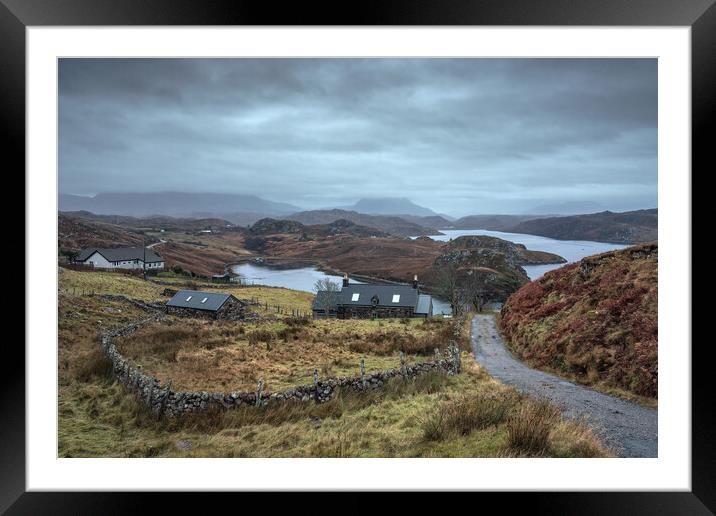 Moody morning over Loch Inchard Framed Mounted Print by Miles Gray