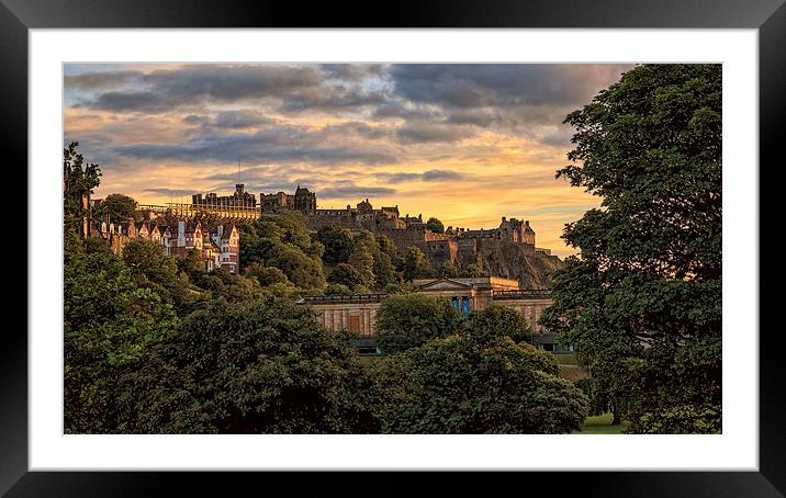  Beautiful Sunset over Edinburgh Castle Framed Mounted Print by Miles Gray