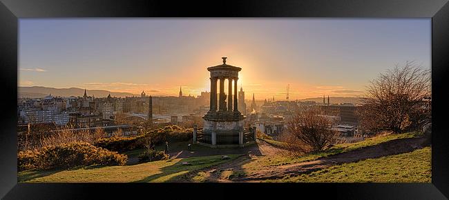  Sun Setting over Edinburgh Framed Print by Miles Gray