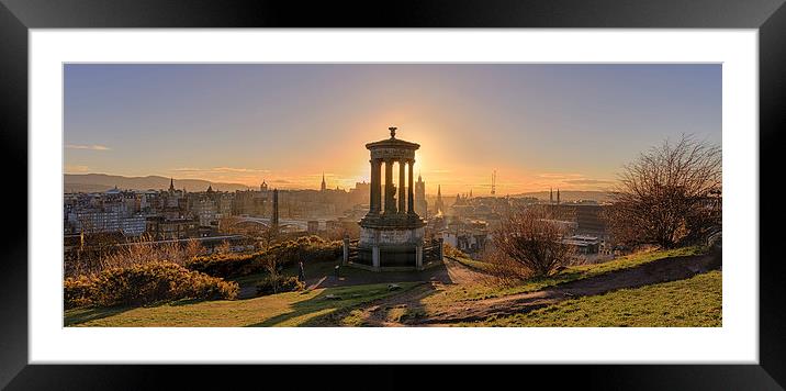  Sun Setting over Edinburgh Framed Mounted Print by Miles Gray