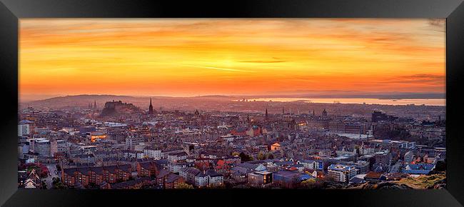  Edinburgh Skyline at Sunset Framed Print by Miles Gray