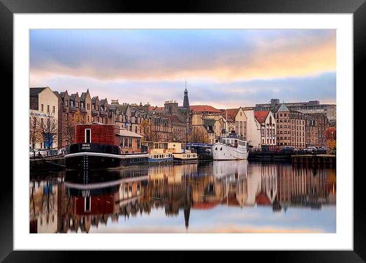  Leith Shore in Edinburgh Framed Mounted Print by Miles Gray