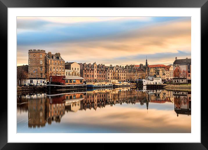 Autumn Colours, the Shore in Leith Framed Mounted Print by Miles Gray