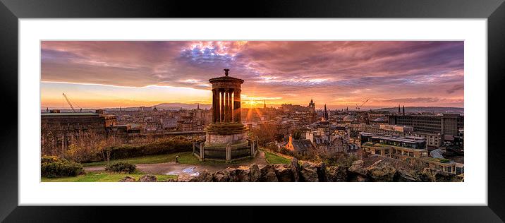 Edinburgh at Sunset from Calton Hill Framed Mounted Print by Miles Gray