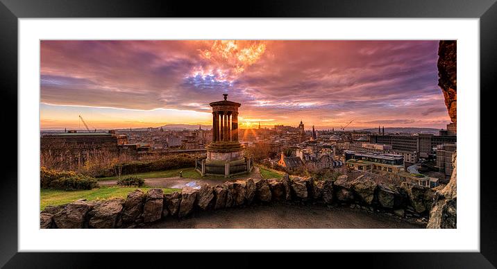 Edinburgh Sunset from Calton Hill Framed Mounted Print by Miles Gray