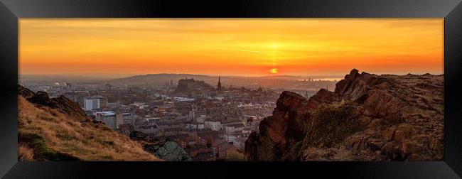 Edinburgh Skyline at Sunset Framed Print by Miles Gray