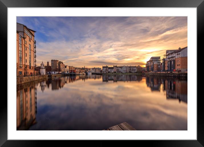 A winters Sunset at the Shore, Leith Framed Mounted Print by Miles Gray