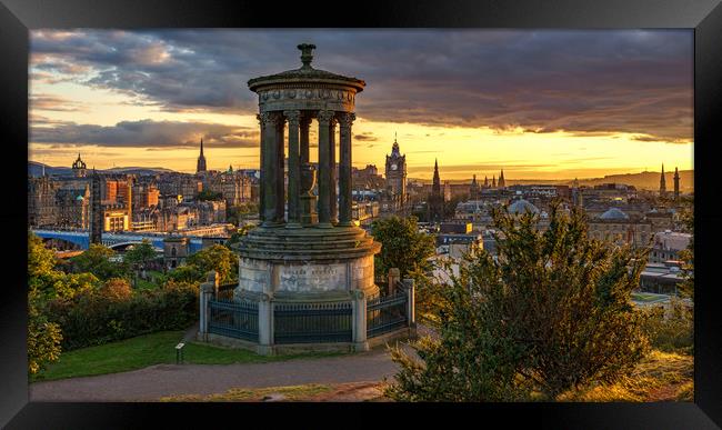 Sunset over the City of Edinburgh Framed Print by Miles Gray