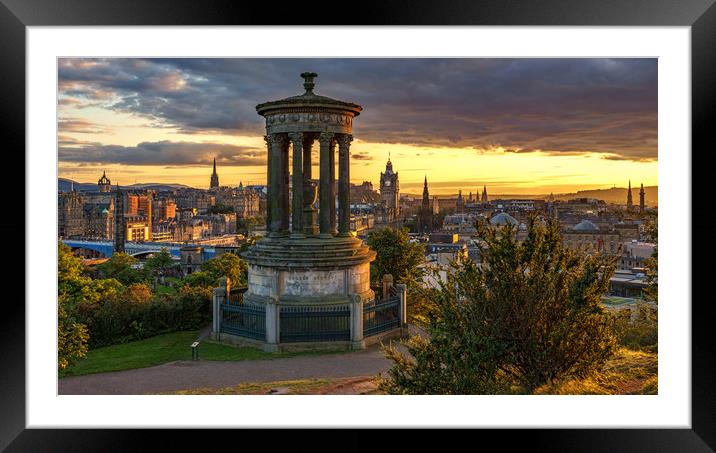 Sunset over the City of Edinburgh Framed Mounted Print by Miles Gray