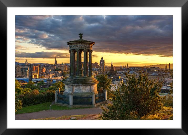 Golden Hour over the City of Edinburgh Framed Mounted Print by Miles Gray